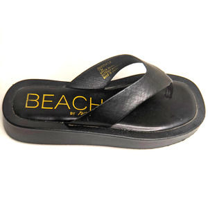 Beach by Matisse Sandcastle Chunky Thong Sandal Black Flip Flops Women Size 38